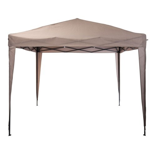 Carpa Plegable Acero 3x3x2.45m Poliester Gris Bolsa Transporte AMBIANCE