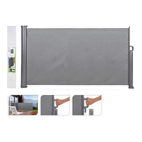 Paravientos Lateral Aluminio 3x1.4m Repelente Agua Gris AMBIANCE
