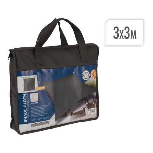 Toldo Vela Tela Resistente Agua 3x3m AntiUV50+ Antracita BASICS