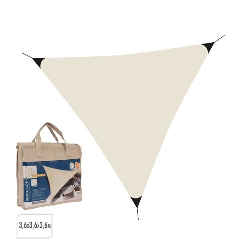 Toldo Vela Poliéster 3.6x3.6x3.6m Crema Resistente Agua UPF50+ BASICS