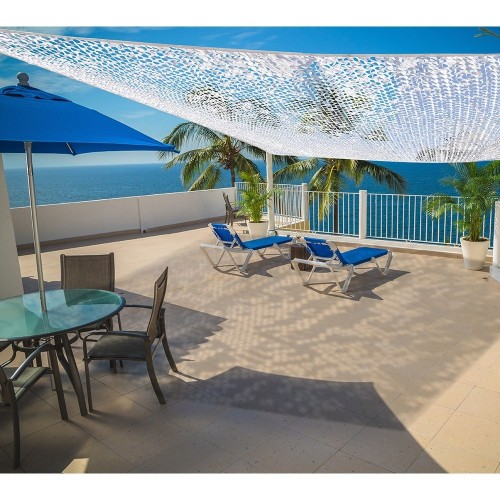 Toldo Camuflaje Reversible Poliéster 3x4m Blanco AntiUV FAURA