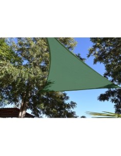 Toldo Vela Polietileno 3.6x3.6x3.6m Verde Anillas Acero Cuerda FAURA 2