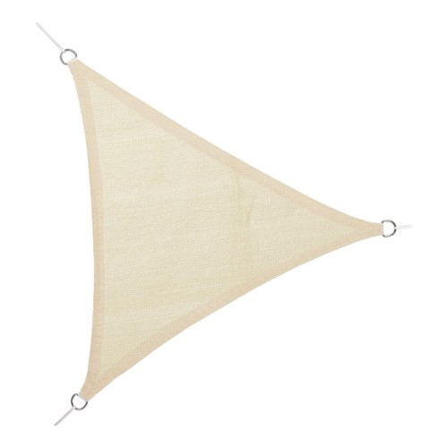 Toldo Vela Polietileno 5x5x5m Beige Anillas Acero Inoxidable FAURA