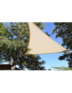 Toldo Vela Polietileno 5x5x5m Beige Anillas Acero Inoxidable FAURA 2