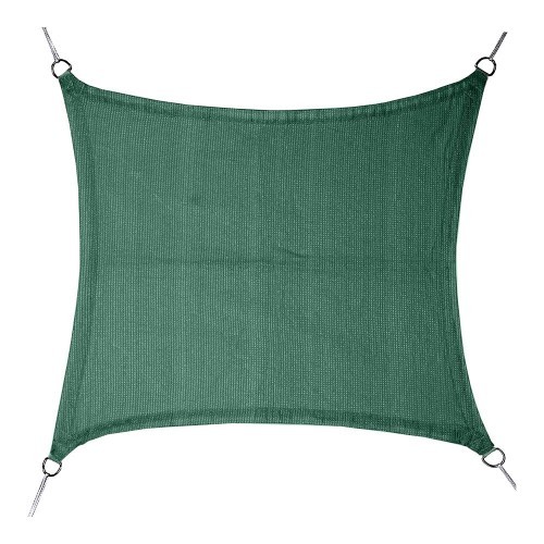 Toldo Vela Polietileno 3.6x3.6m Verde Anti-UV Acero Inoxidable FAURA