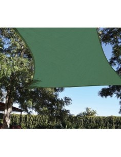 Toldo Vela Polietileno 3.6x3.6m Verde Anti-UV Acero Inoxidable FAURA 2