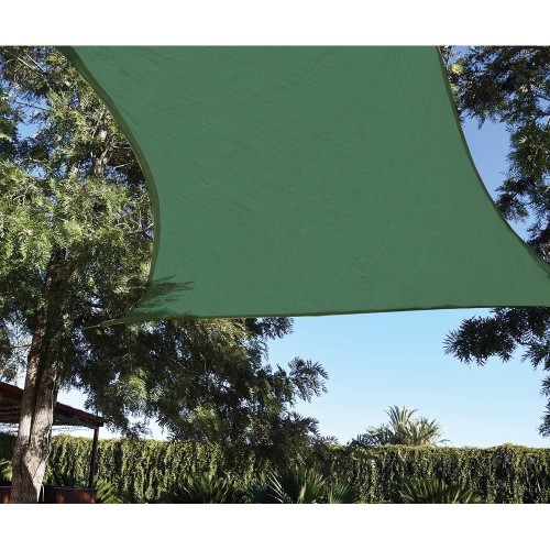Toldo Vela Polietileno 3.6x3.6m Verde Anti-UV Acero Inoxidable FAURA