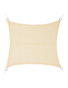 Toldo Vela Polietileno 3.6x3.6m Beige Anillas Acero Inoxidable FAURA