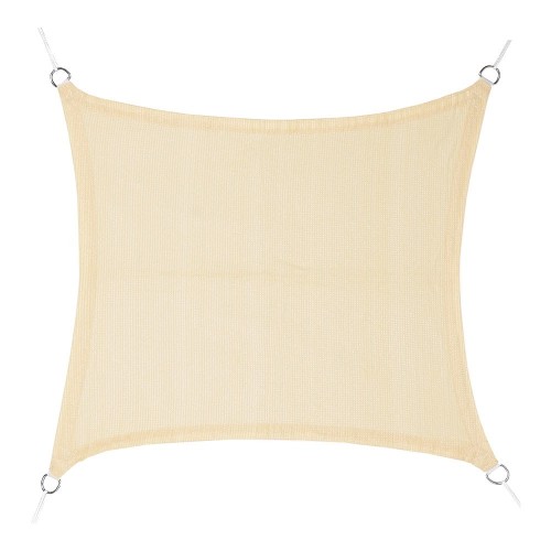 Toldo Vela Polietileno 3.6x3.6m Beige Anillas Acero Inoxidable FAURA