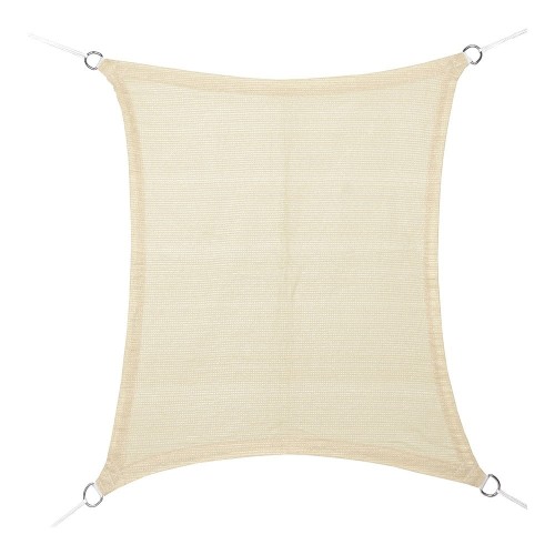 Toldo Vela Polietileno 4x6m Beige Anti-UV Anillas Acero Cuerda FAURA