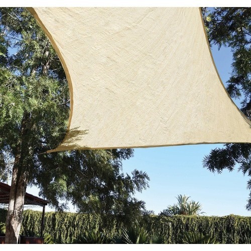 Toldo Vela Polietileno 4x6m Beige Anti-UV Anillas Acero Cuerda FAURA Toldo Vela Polietileno 4x6m Beige Anti-UV Anillas Acero Cuerda FAURA