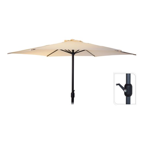 Parasol Aluminio 300cmx248cm Manivela Tubo42mm Crema AMBIANCE