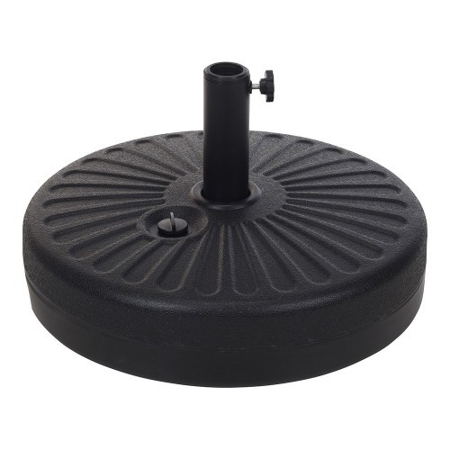 Base Para Parasol Resina 22L Ø51x12cm Tubo 38-48mm Negro AMBIANCE