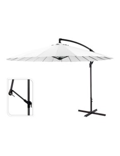 Parasol Aluminio Ø300cm Altura3m Blanco Manivela 12kg AMBIANCE