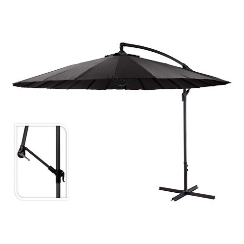 Parasol Excentrico Acero Poliamida Poliester 3m Ø300cm Antracita Ambiance