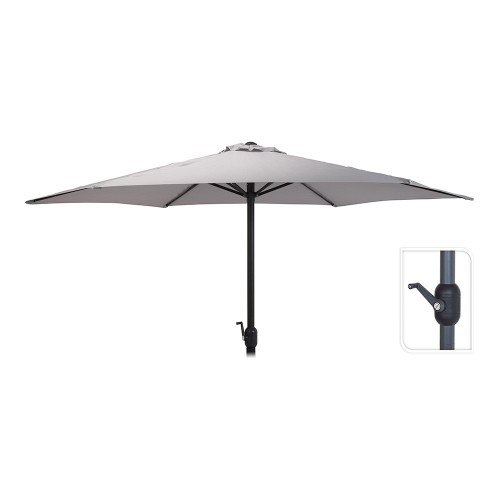 Parasol Aluminio Ø300cm Altura248cm PosteManivela GrisClaro Ø48mm 5kg NULL