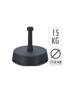 Base Parasol 15kg Diámetro19-38mm Color Antracita NULL
