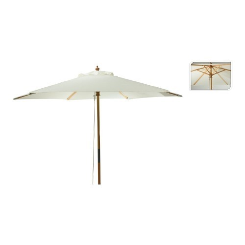 Parasol Madera 2.6x2.2m Mastil38mm UPF30 180g/m2 6Varillas NULL