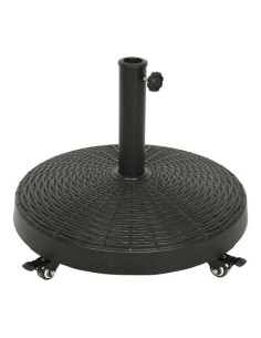 Base Para Parasol Polietileno Ruedas 52cm Negro Acero NULL