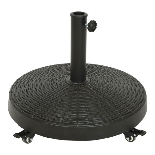 Base Para Parasol Polietileno Ruedas 52cm Negro Acero NULL
