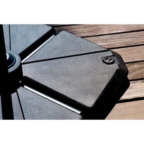Base Parasol Rellenable Plástico 490x490x87mm 4 Módulos Antracita BASICS