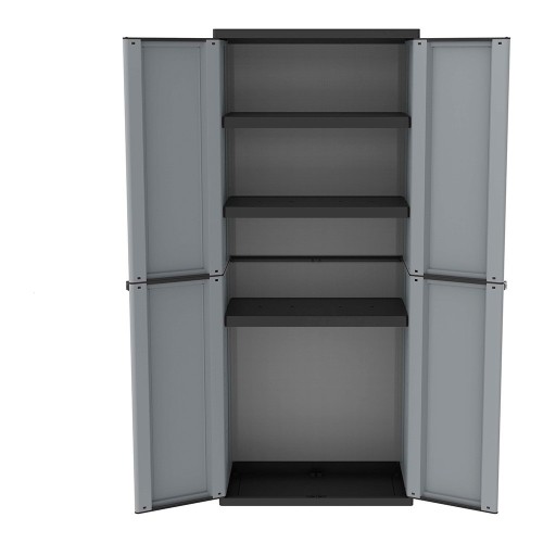 Armario Plástico 3Baldas 68x37.5x163.5cm Gris TERRY