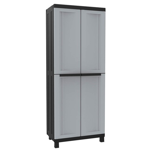 Armario Plástico 3 Baldas Regulables 68x39x170cm Negro TERRY