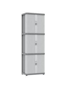 Armario Plástico Modular 170x59x36cm IP43 UV Protección 5Baldas Gris Terry