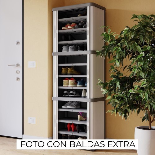 Armario Plástico Modular 170x59x36cm IP43 UV Protección 5Baldas Gris Terry Armario Plástico Modular 170x59x36cm IP43 UV Protección 5Baldas Gris Terry
