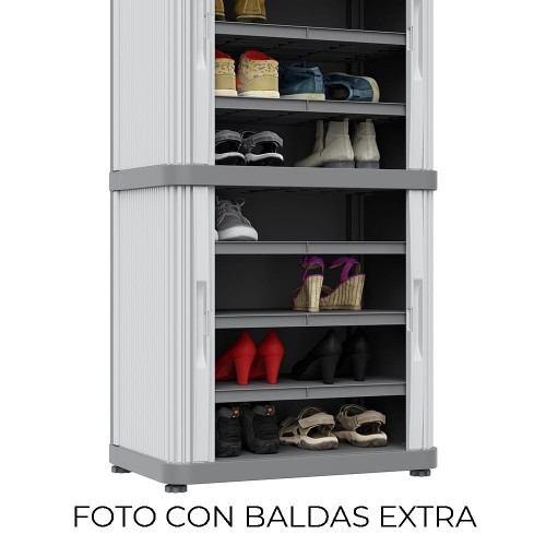 Armario Modular Plástico 115x59x36cm IP43 Puertas Correderas Gris NULL