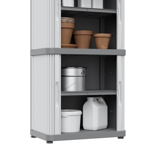 Armario Modular Plástico 115x59x36cm IP43 Puertas Correderas Gris NULL