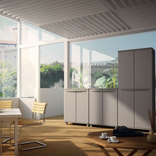 Armario Plástico 1 Balda 68x37.5x91.5cm Gris TERRY