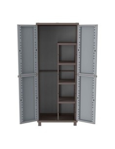 Armario Escobero Plástico 68x37.5x170cm Gris 4Baldas TERRY 2