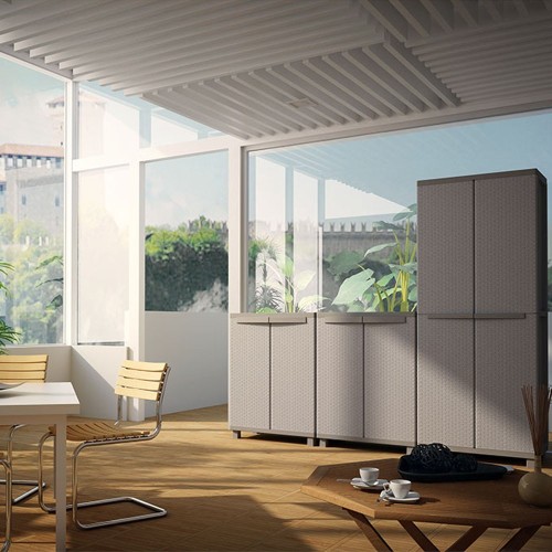 Armario Plástico 3Baldas 68x37.5x170cm Gris TERRY