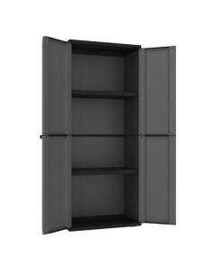 Armario Polipropileno 68x37.5x163.5cm 2 Baldas Gris Oscuro Terry