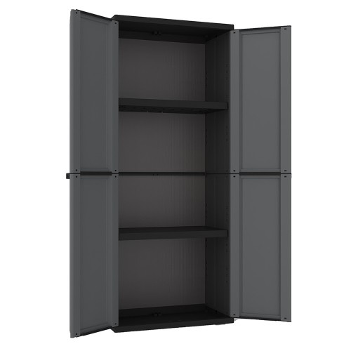 Armario Polipropileno 68x37.5x163.5cm 2 Baldas Gris Oscuro Terry