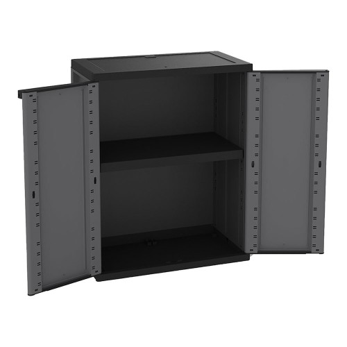 Armario Polipropileno 68x37.5x85cm 1 Balda Regulable Gris Oscuro TERRY