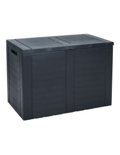 Arcón De PVC 75x44x53cm Color Antracita Con Asas Candado BASICS