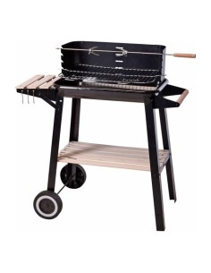 Barbacoa Rectangular Carbón 54x34x6.5cm Parrilla Cromada BBQ COLLECTION