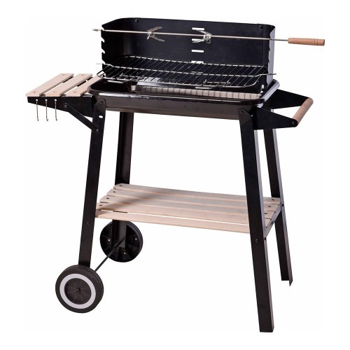 Barbacoa Rectangular Carbón 54x34x6.5cm Parrilla Cromada BBQ COLLECTION