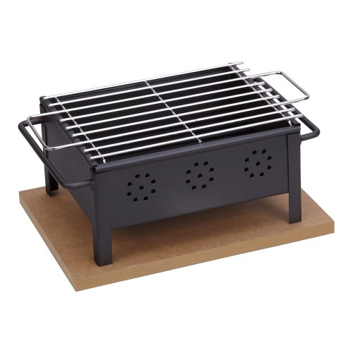 Barbacoa De Sobremesa Hierro 25x20cm Parrilla Acero Inoxidable Sauvic