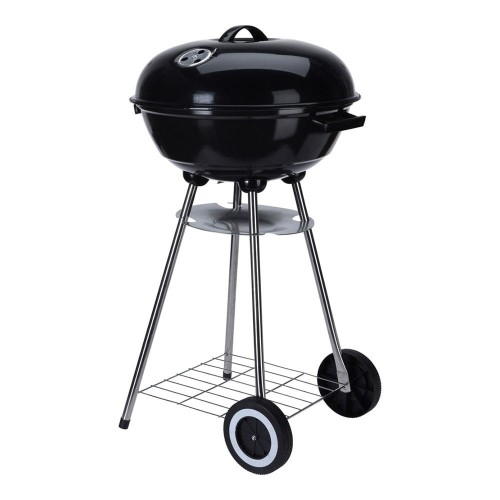 Barbacoa Carbón Esmaltada 46x84cm Tapa Ruedas Cromada BBQ COLLECTION