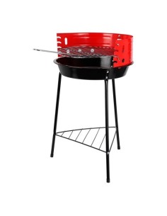Barbacoa Acero 33x32x55cm Negro Rojo Parrilla Cromada BBQ COLLECTION