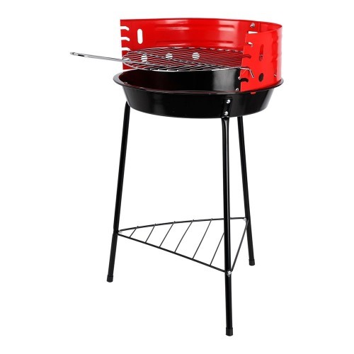 Barbacoa Acero 33x32x55cm Negro Rojo Parrilla Cromada BBQ COLLECTION