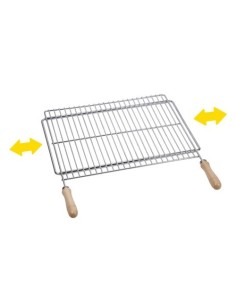 Parrilla Barbacoa Acero Zincado Extensible 50x40cm Plata SAUVIC
