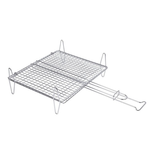 Parrilla Doble Para Pescado Acero Cincado 30x35cm Sauvic