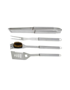 Set Utensilios Barbacoa Acero Inoxidable 4Pzs 43cm Caja Aluminio NULL 2