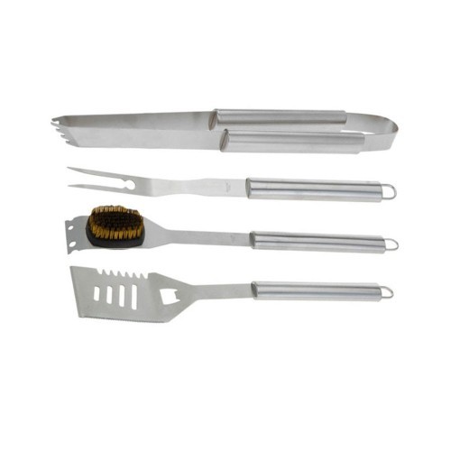 Set Utensilios Barbacoa Acero Inoxidable 4Pzs 43cm Caja Aluminio NULL
