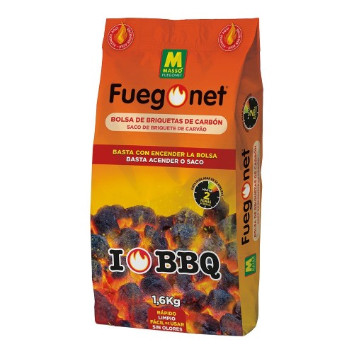 Carbón Instantáneo 1.5kg Encendido Rápido FUEGONET MASSÓ