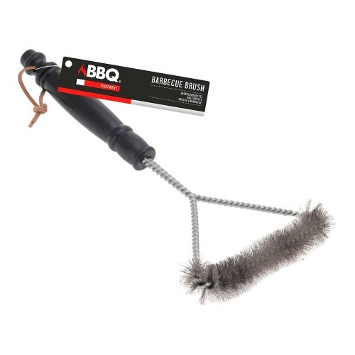 Cepillo Parrilla Acero Inoxidable 30x16cm Mango PP Correa Cuero BBQ COLLECTION